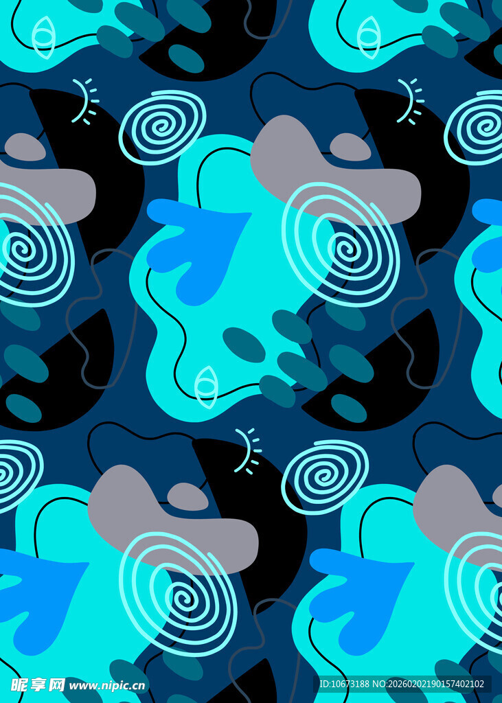 蓝紫渐变抽象云纹图案