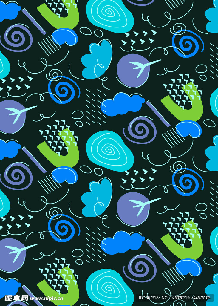 多彩卡通图案背景纹理