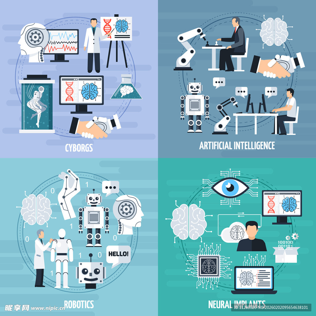 科技办公场景与创新元素