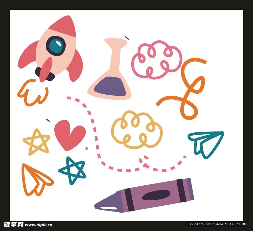 儿童创意涂鸦元素集合