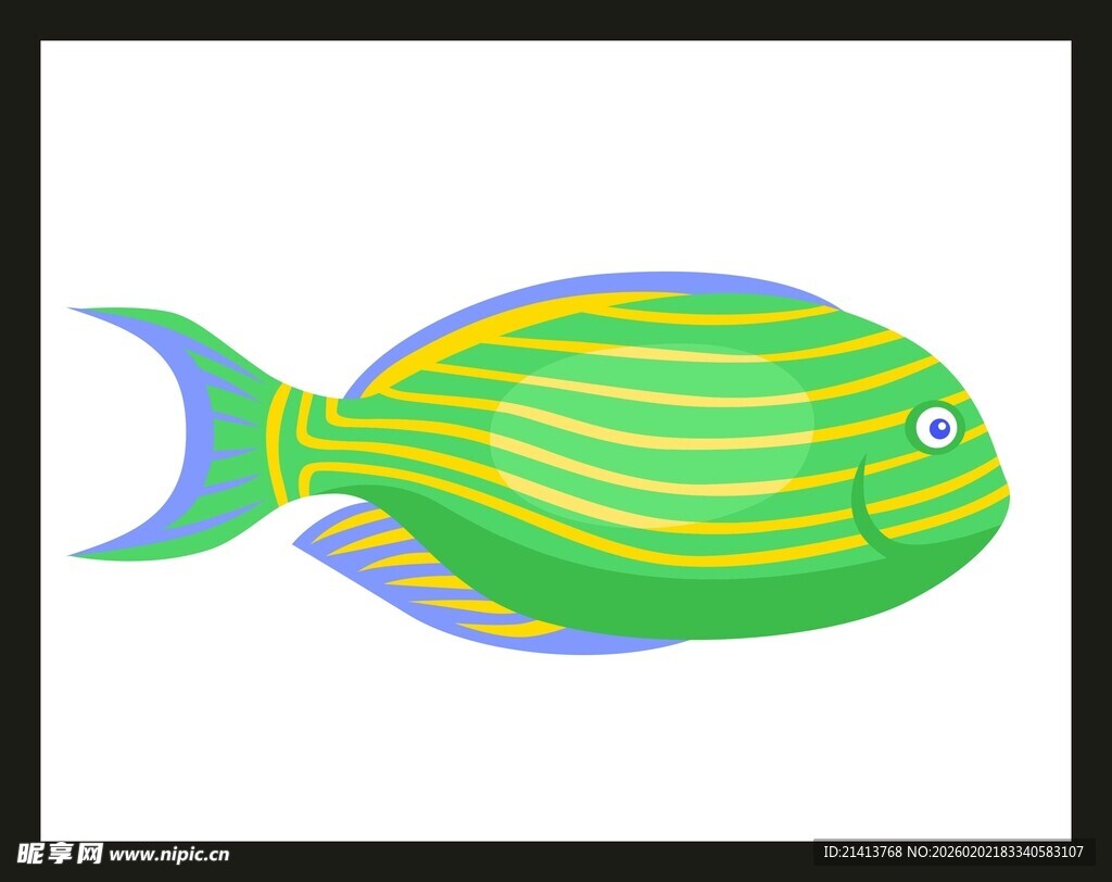 彩色条纹鱼插画