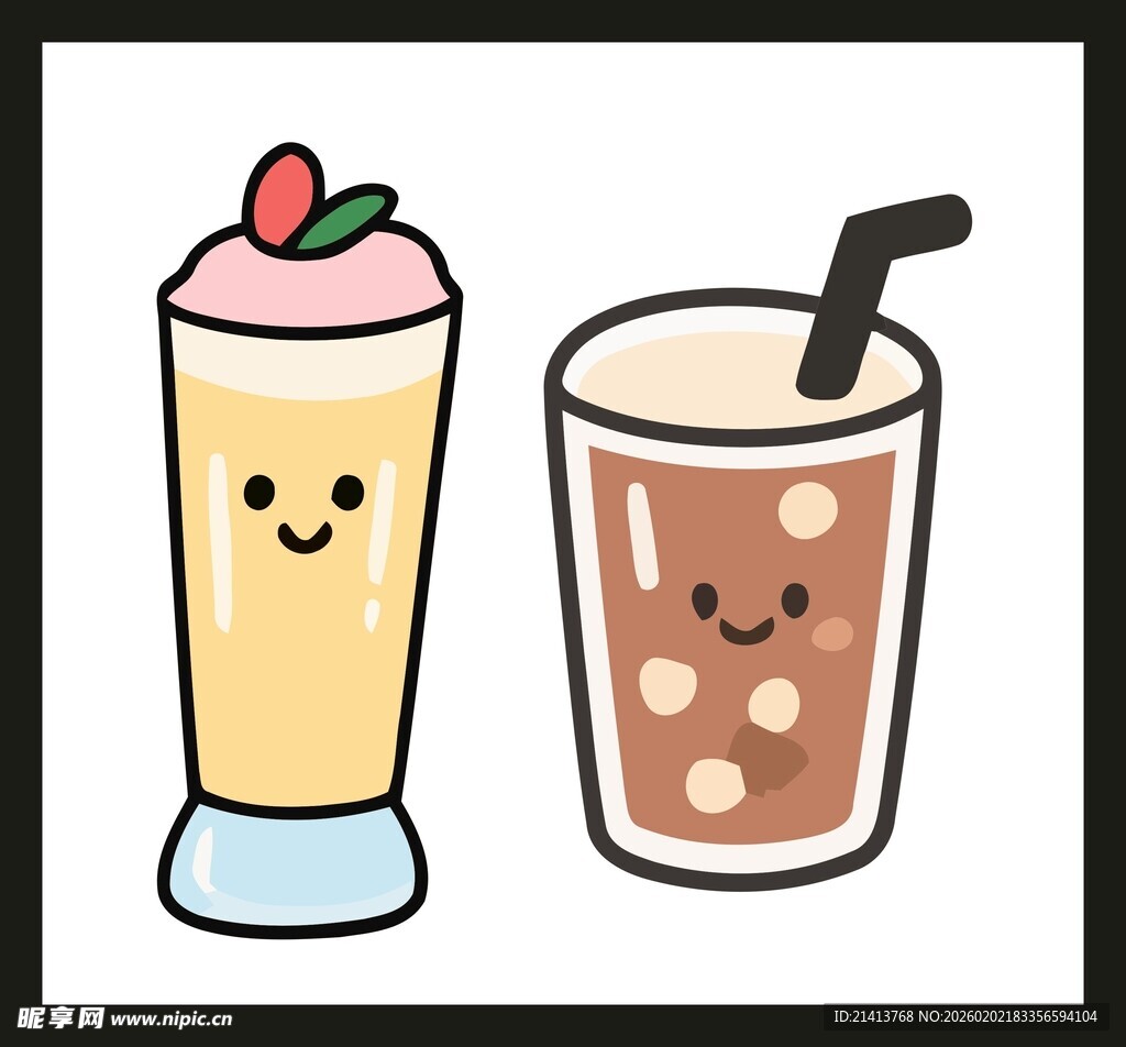 可爱卡通风味饮品