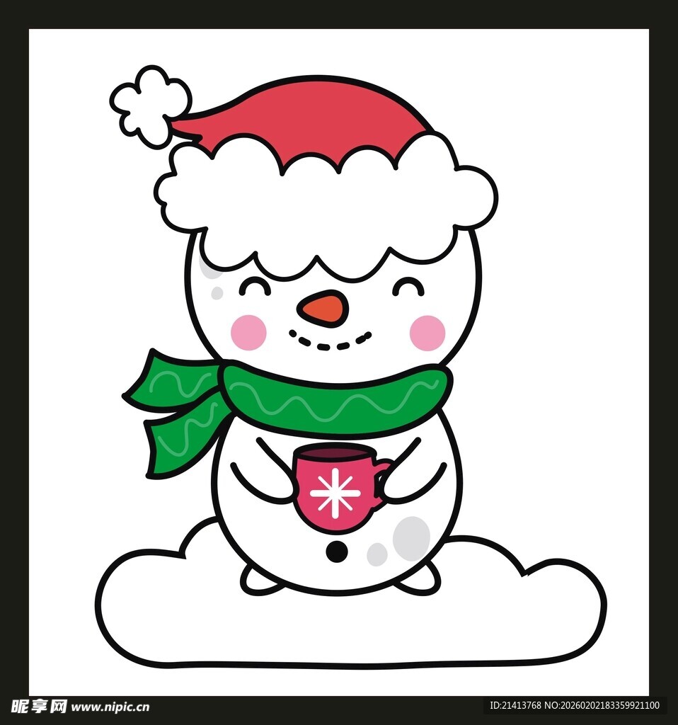 戴帽雪人抱爱心