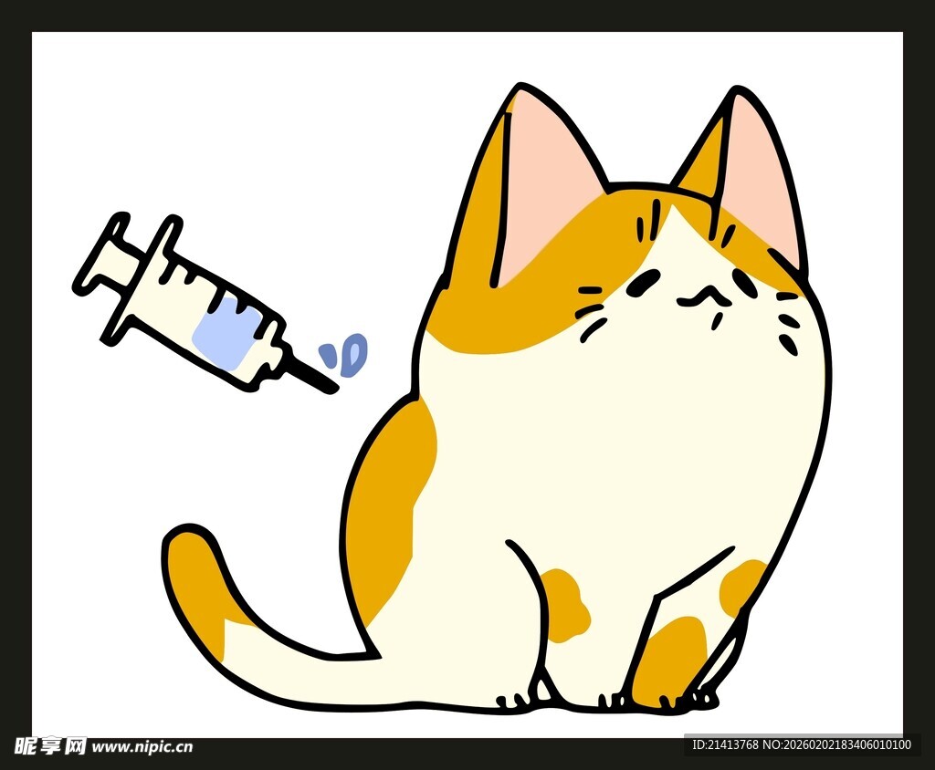 猫咪面对注射器的紧张瞬间