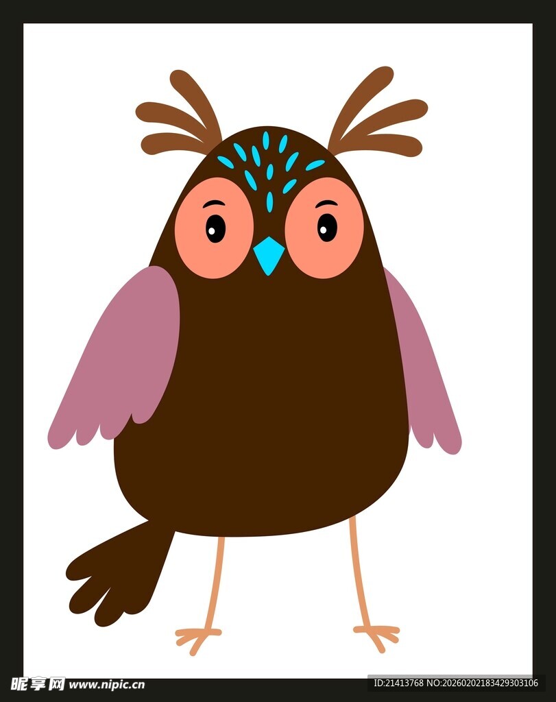 可爱卡通猫头鹰插画