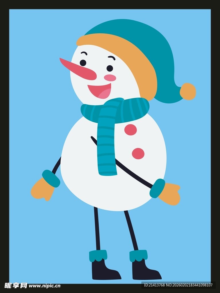 可爱雪人插画