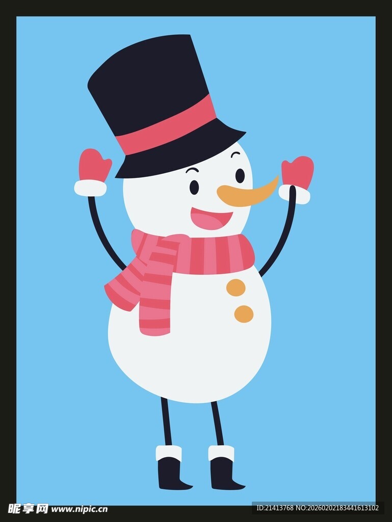 可爱雪人欢乐起舞