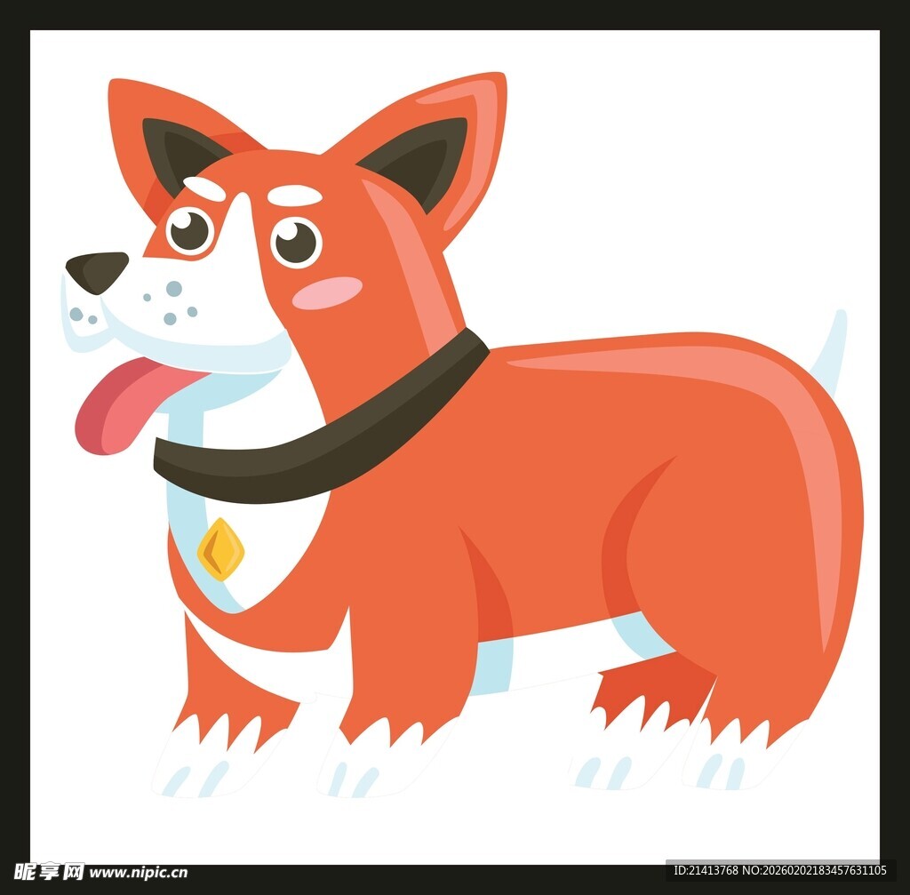 可爱柯基卡通形象