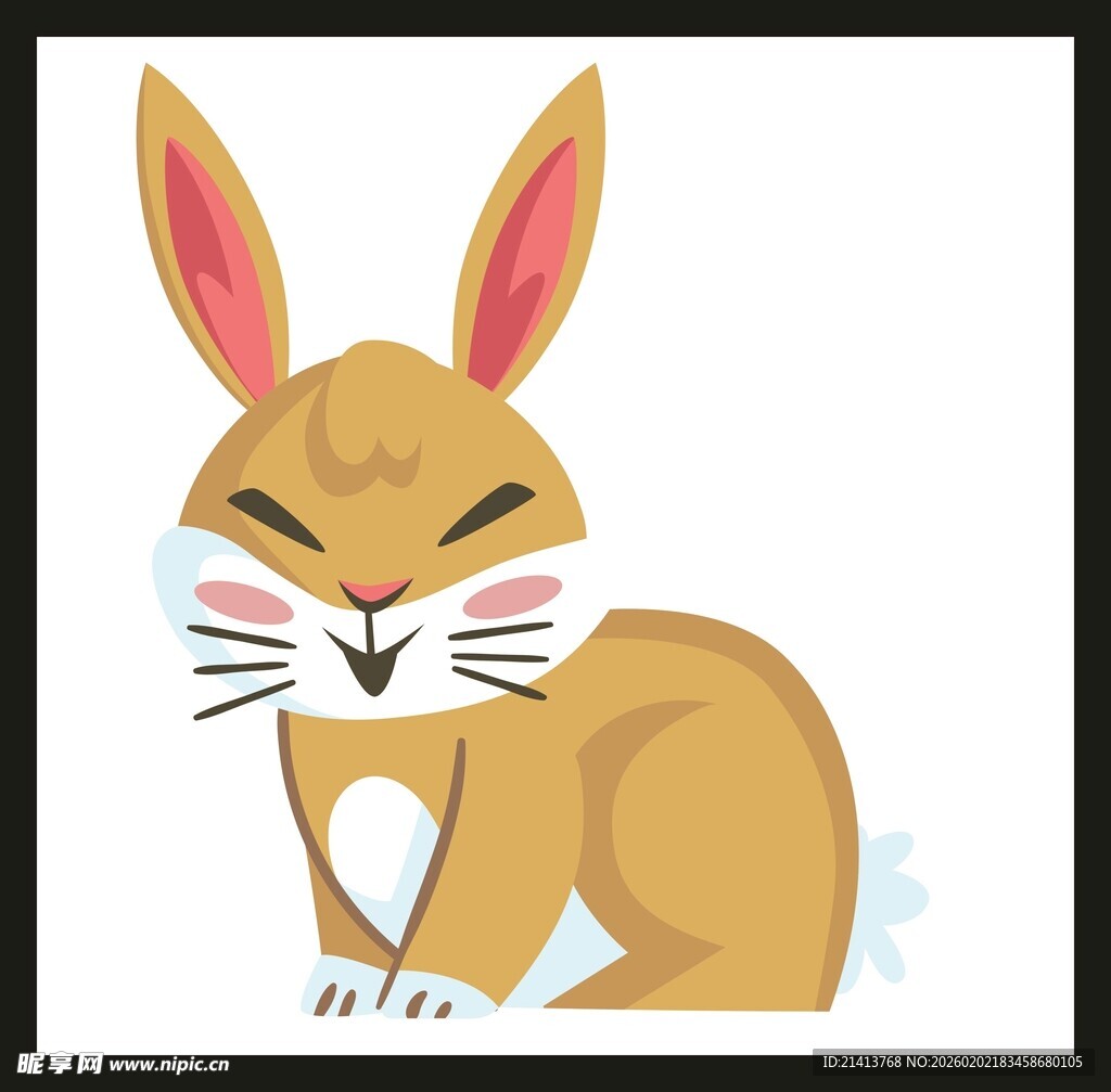 可爱眯眼小兔子