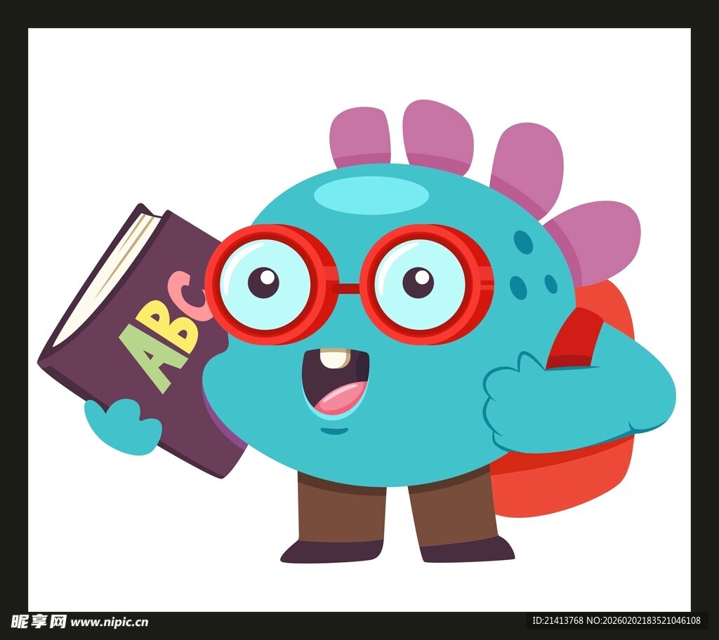 可爱蓝怪兽上学去