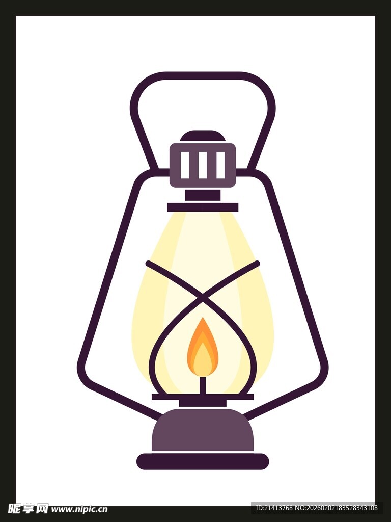 复古煤油灯图标