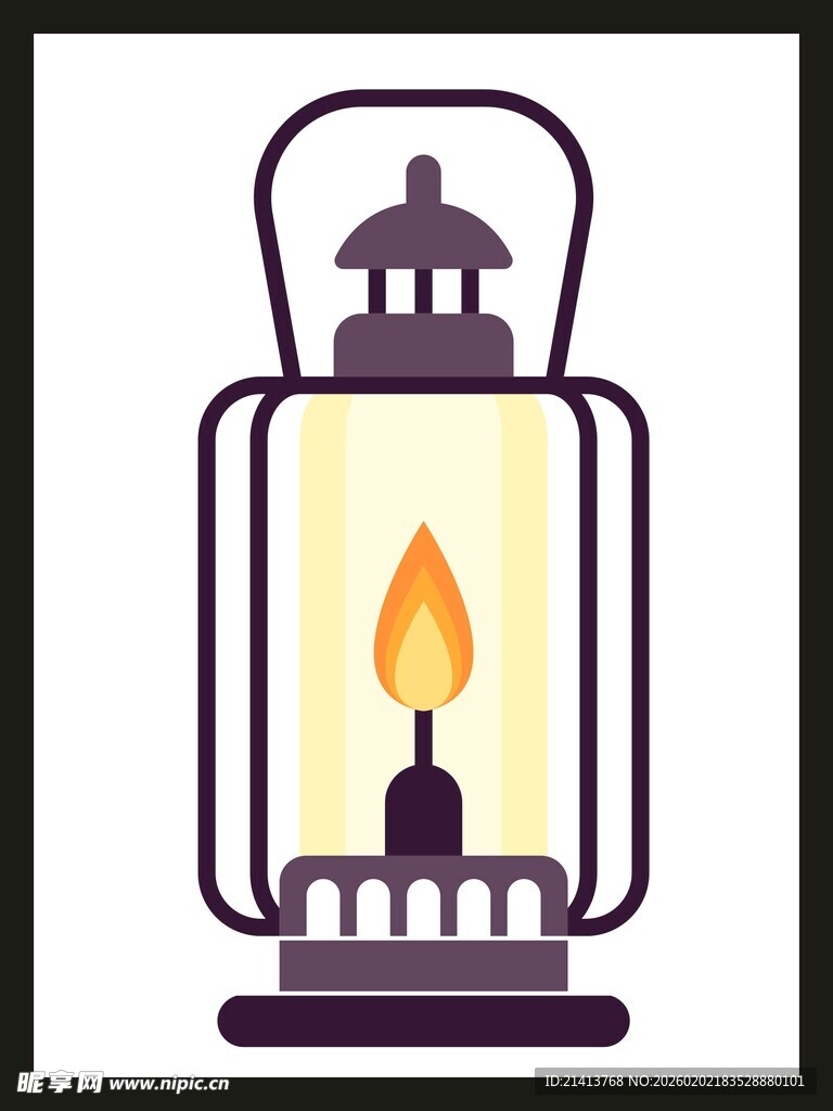 复古煤油灯温暖微光闪烁