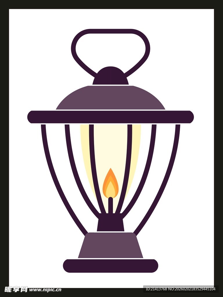 复古风点亮的小提灯