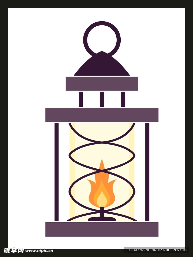 复古风火焰装饰灯笼