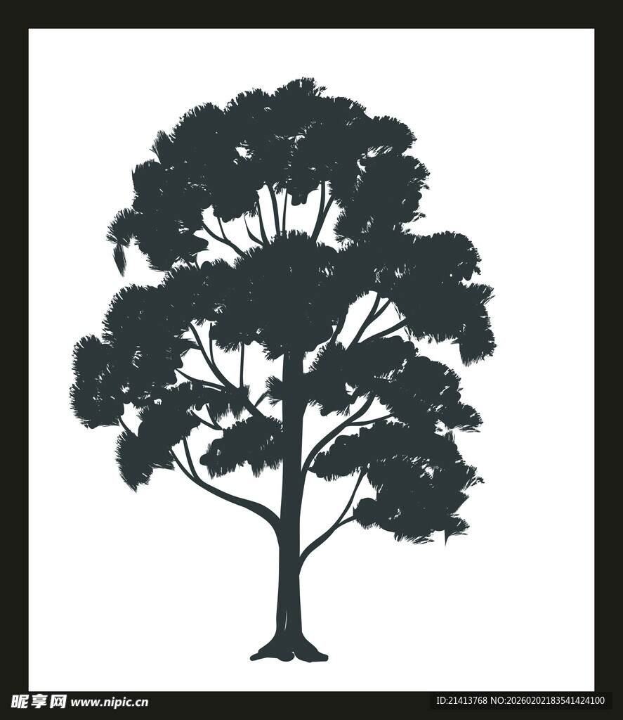 黑色树木剪影