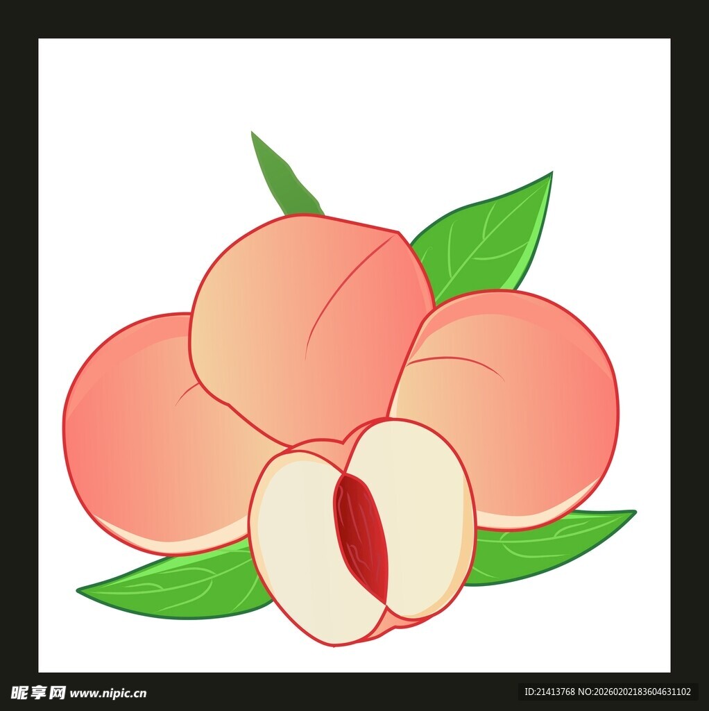 可爱插画桃子