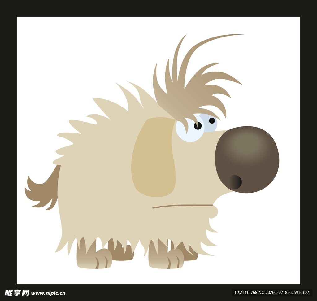 可爱毛茸茸小狗卡通形象