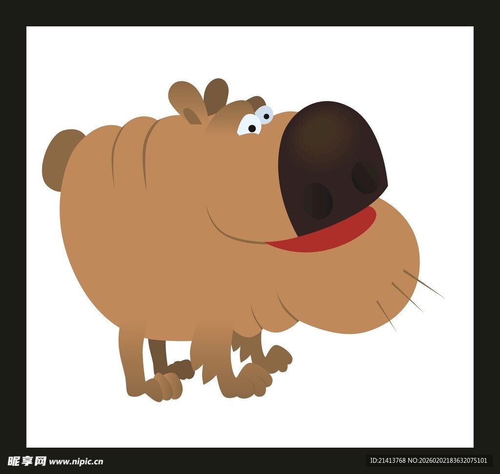 可爱卡通棕色小狗形象