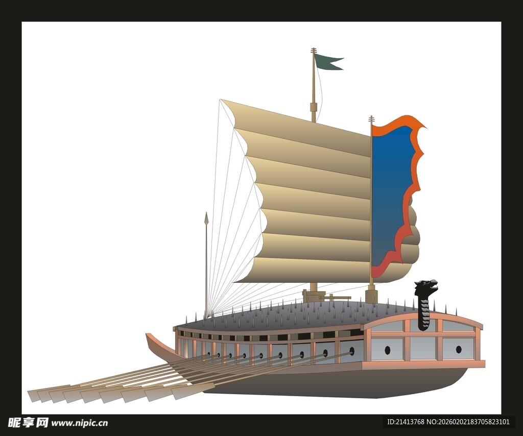 古代中式帆船模型