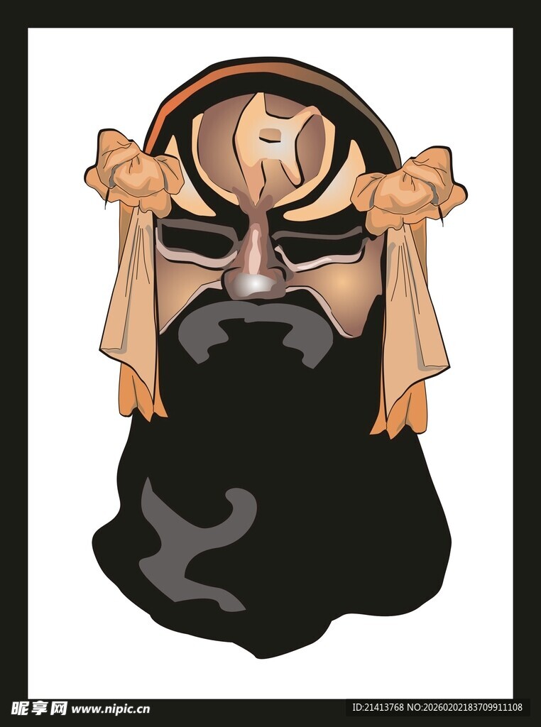 古代神秘胡须战甲人物形象