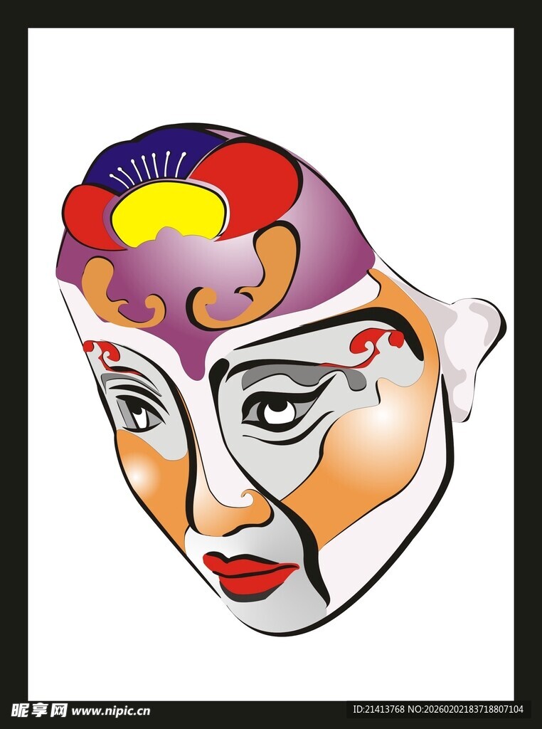 彩色创意面部艺术面具