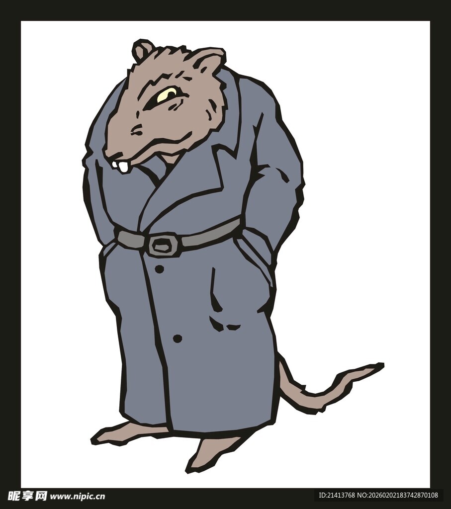 穿长袍的拟人老鼠