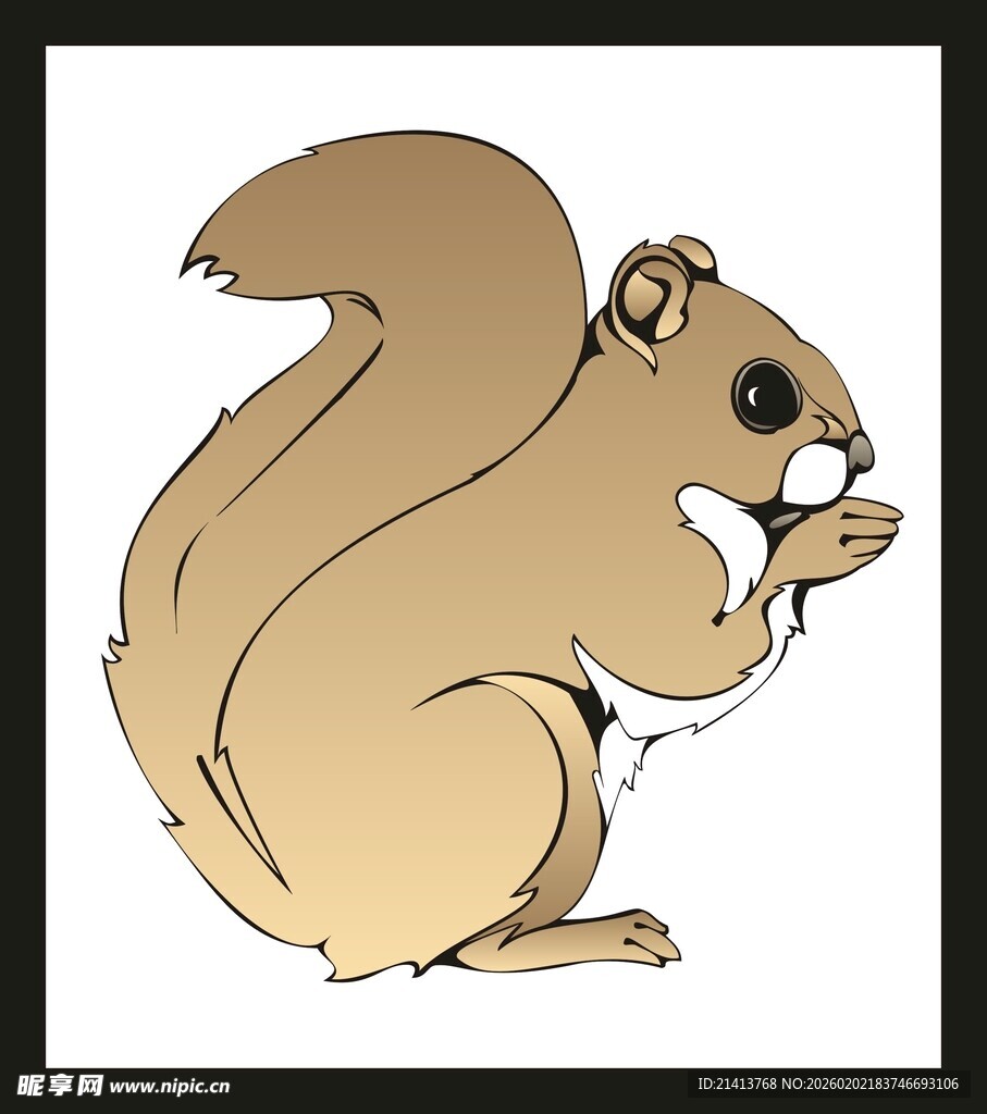 卡通松鼠进食图