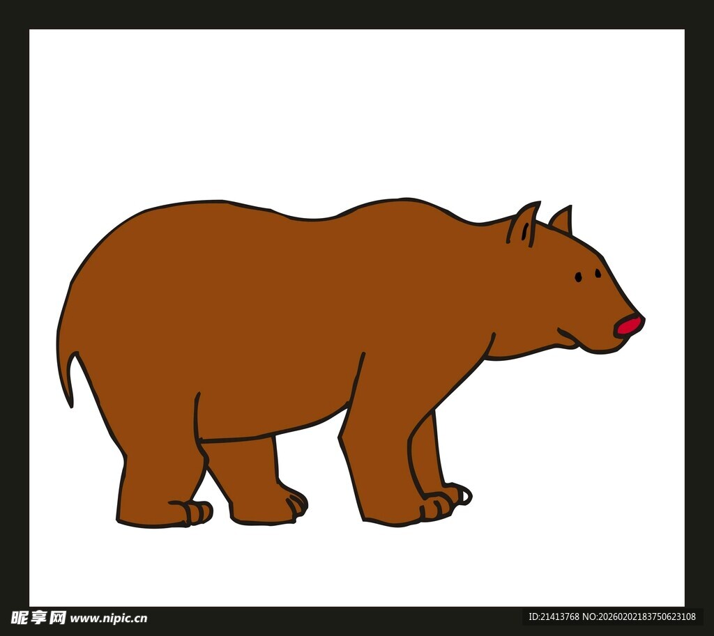 站立的棕色卡通熊