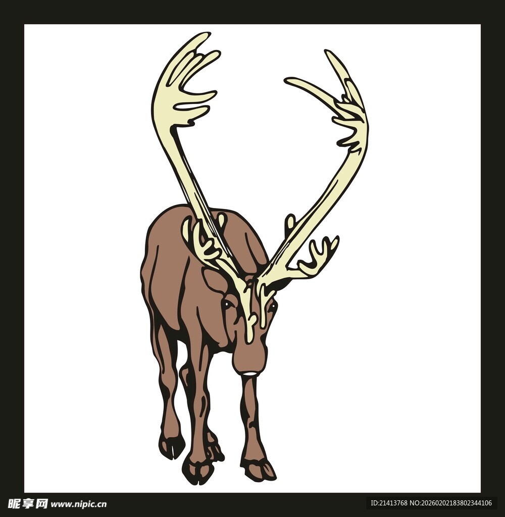 站立的麋鹿插画