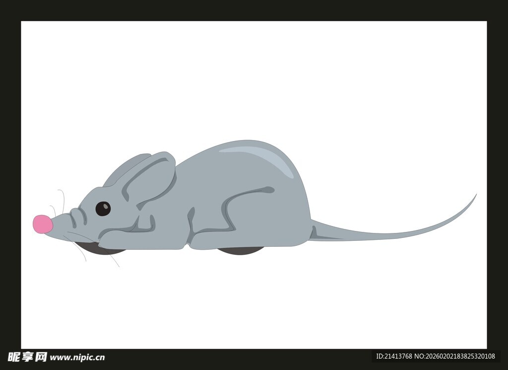 趴着的灰老鼠