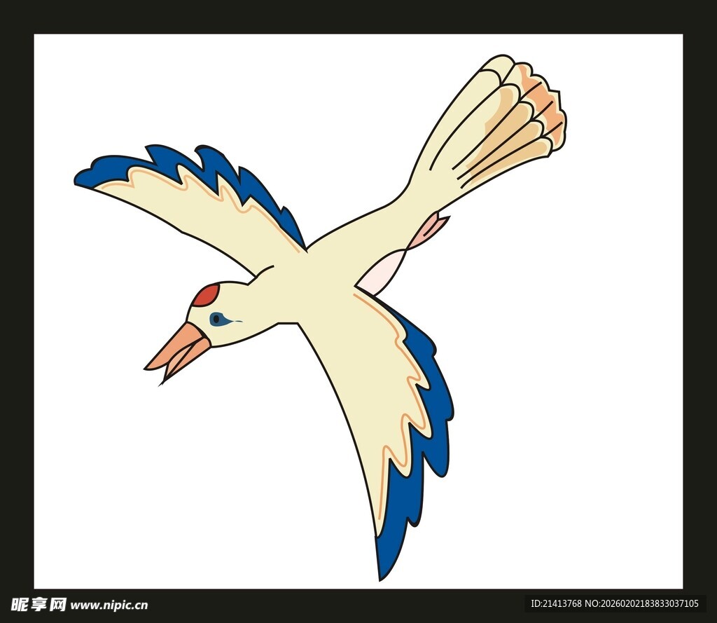 飞翔的卡通海鸟