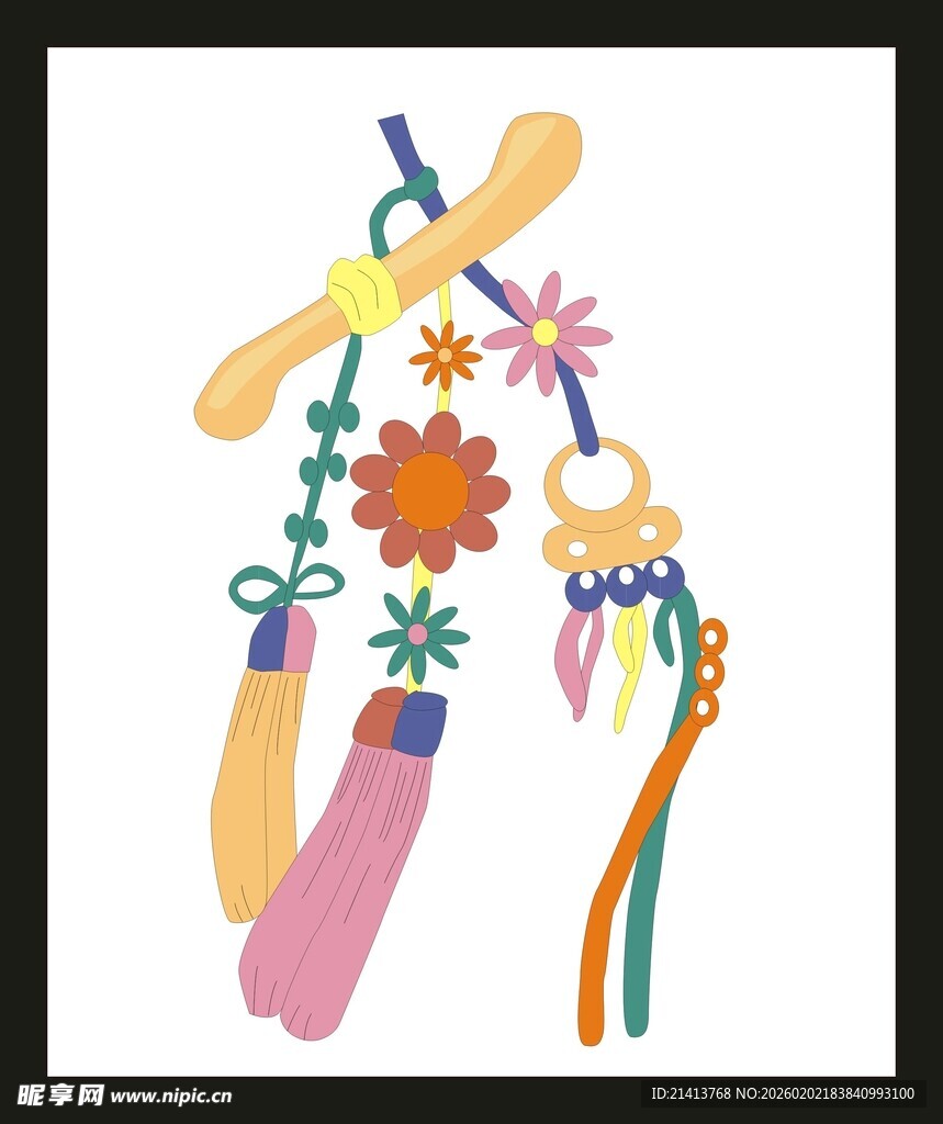 彩色手工风铃装饰挂件