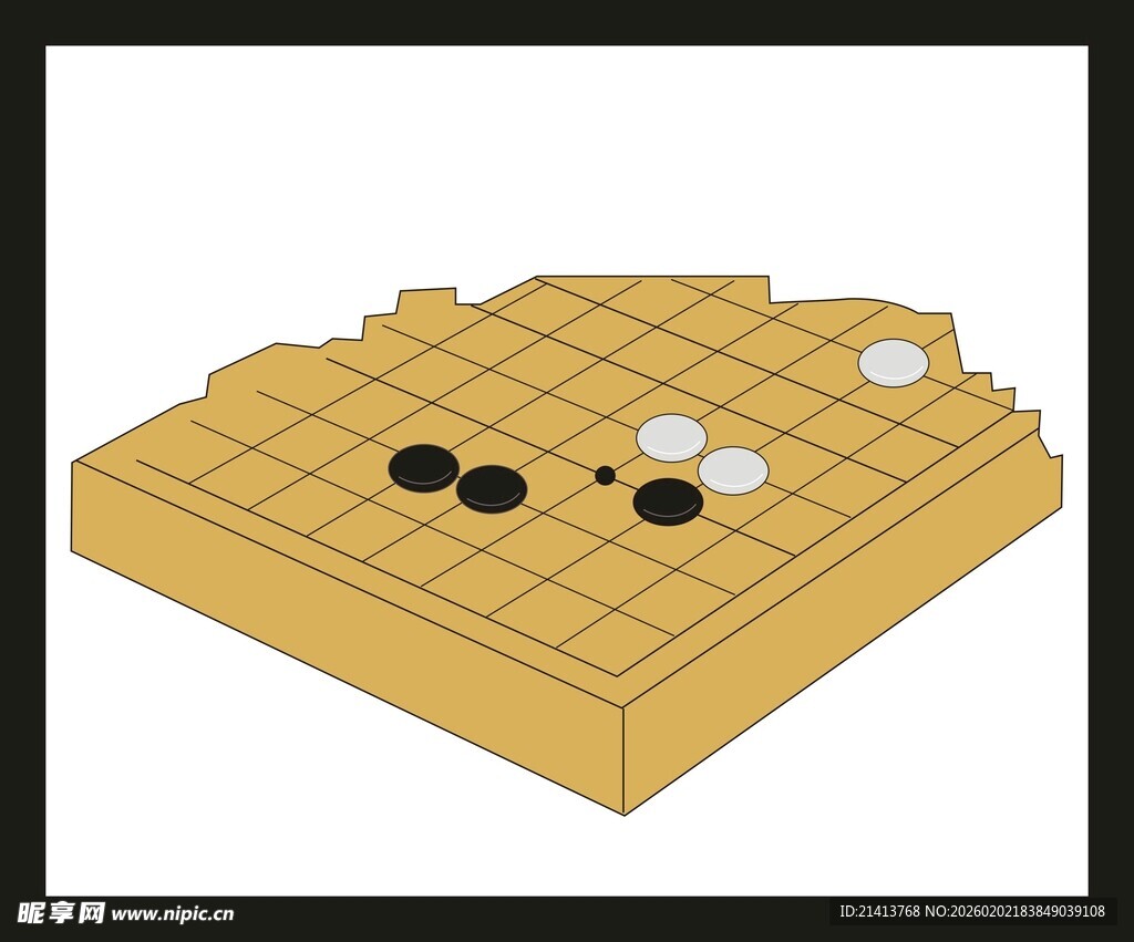 围棋棋盘上的黑白棋子