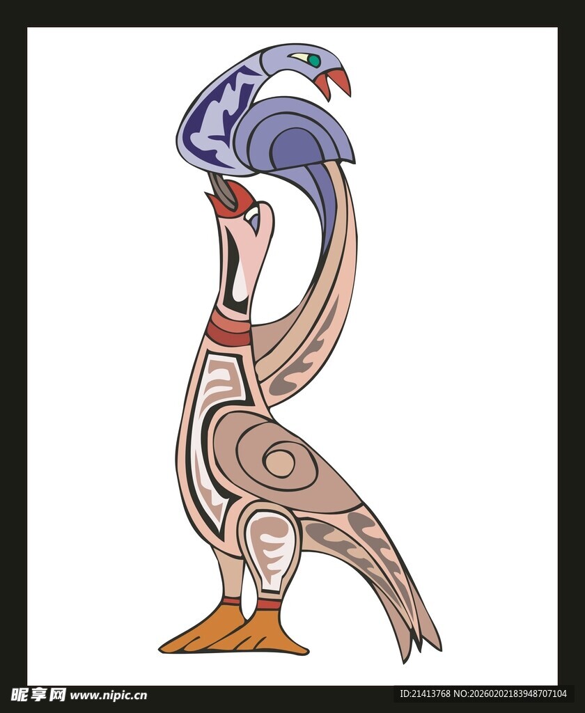 独特造型的艺术风格鸟类