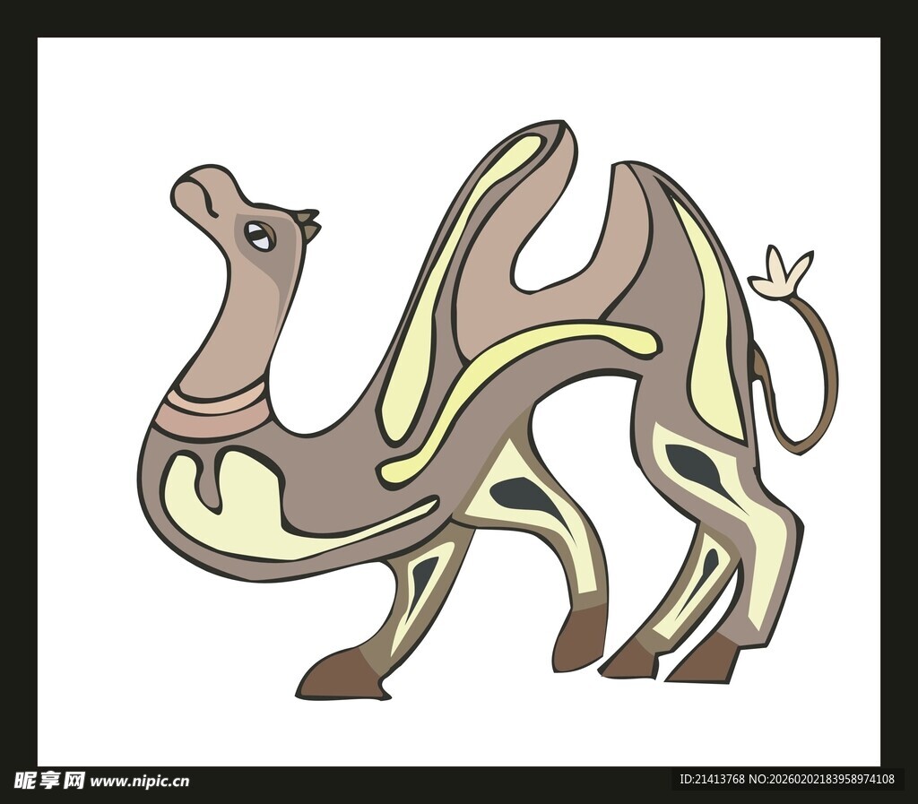 抽象风格骆驼插画