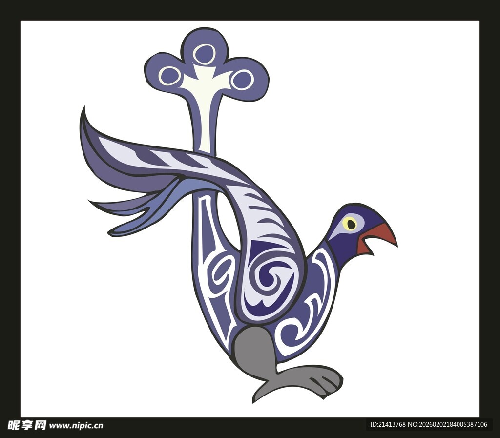 抽象风格的飞鸟图案设计