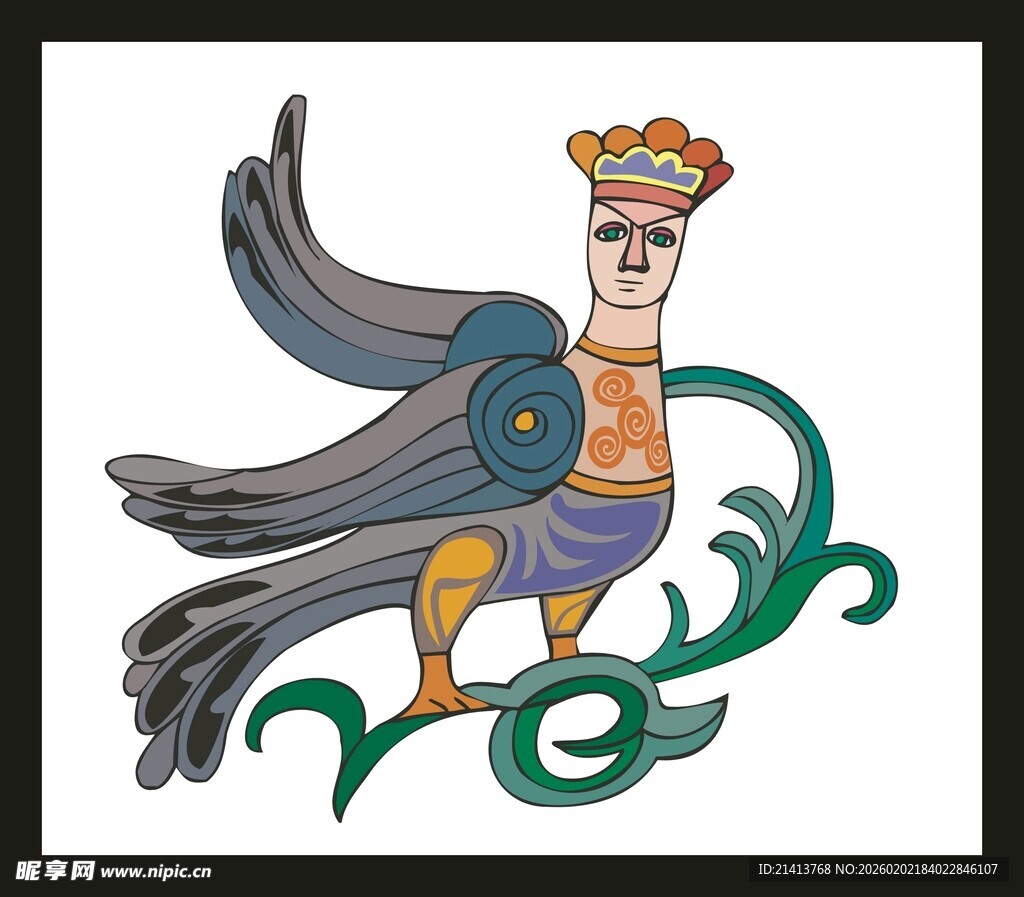 传统风格鸟形图案装饰画