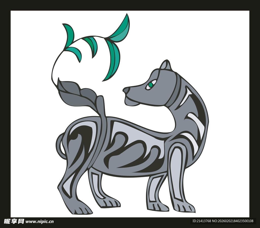 抽象风格的牛形艺术图案