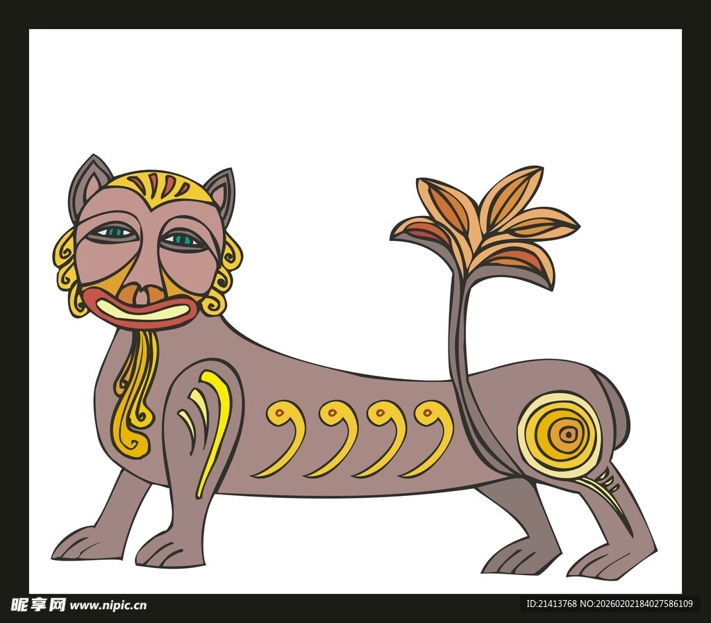 古埃及风格猫形图案