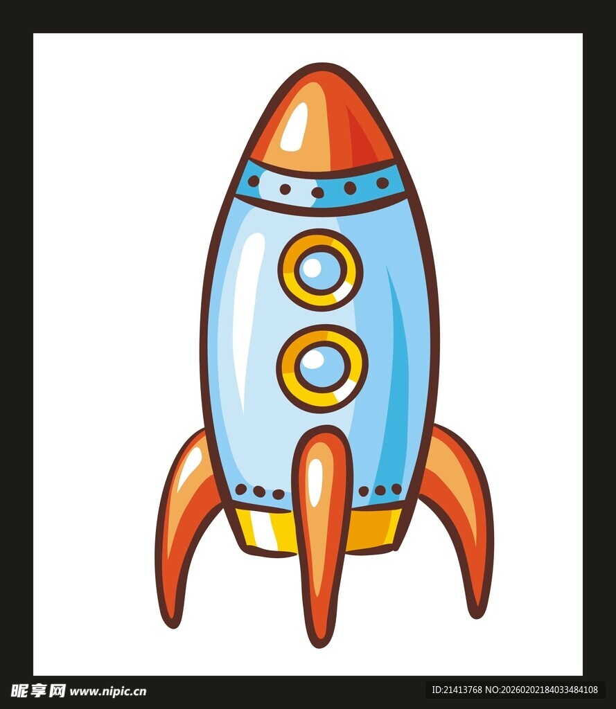 卡通火箭插画