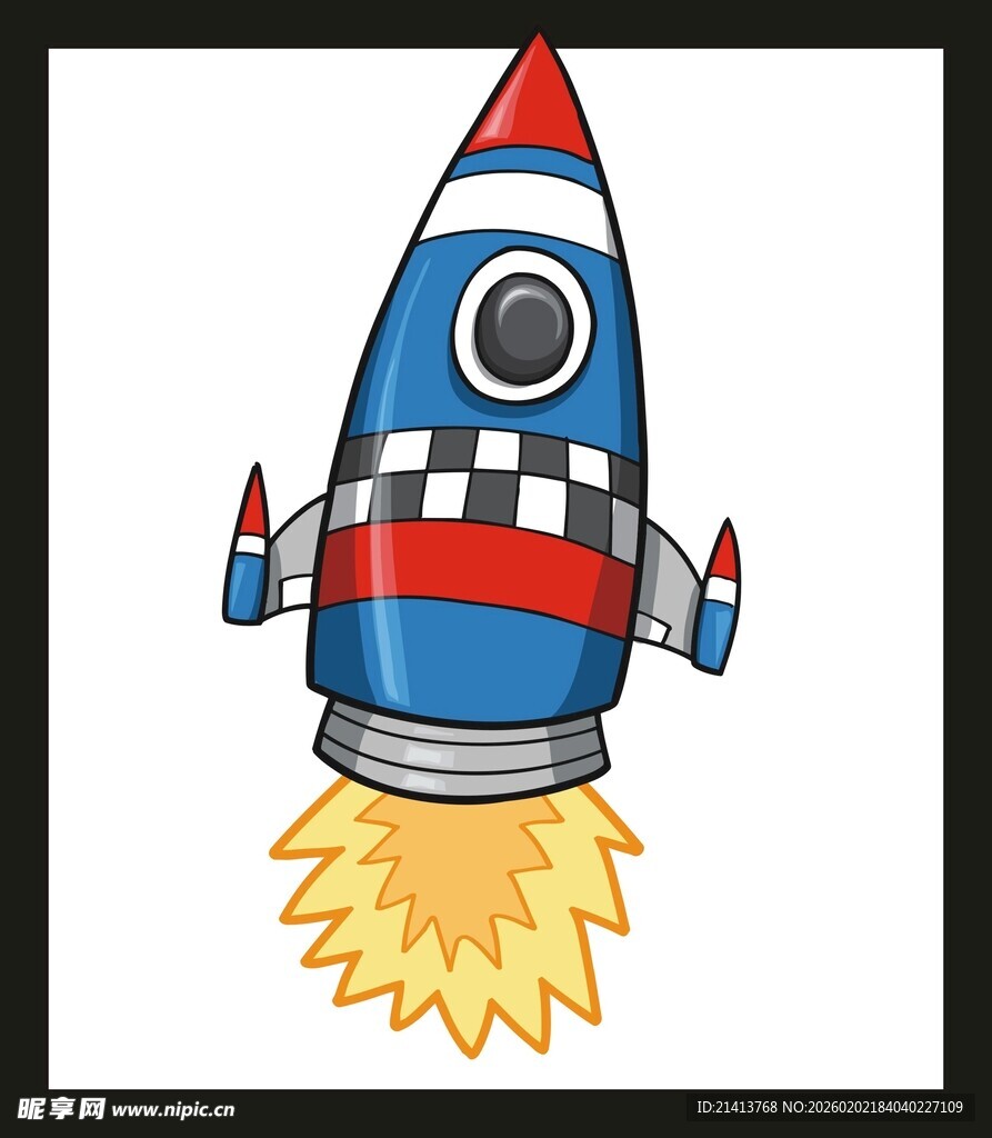 卡通火箭升空图