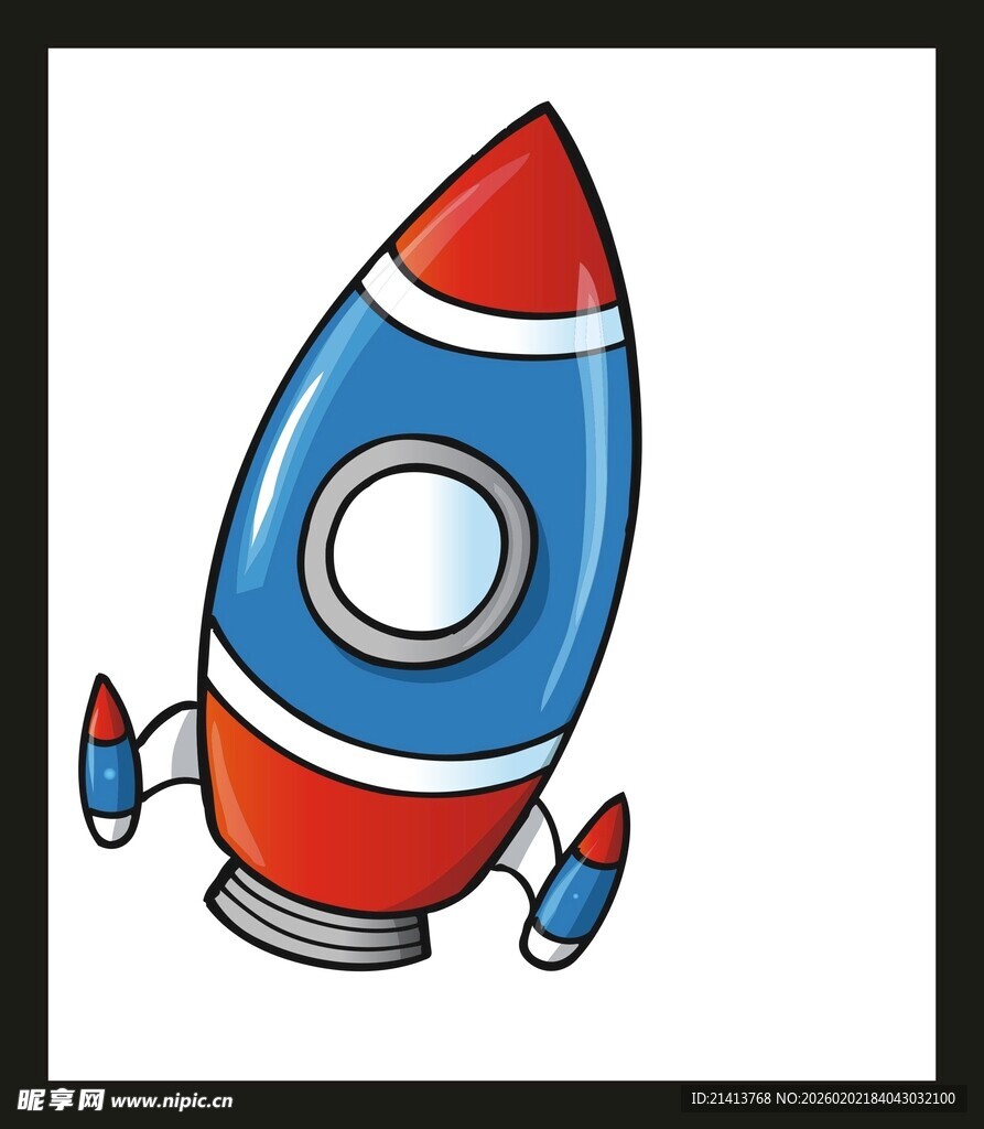 卡通火箭插画