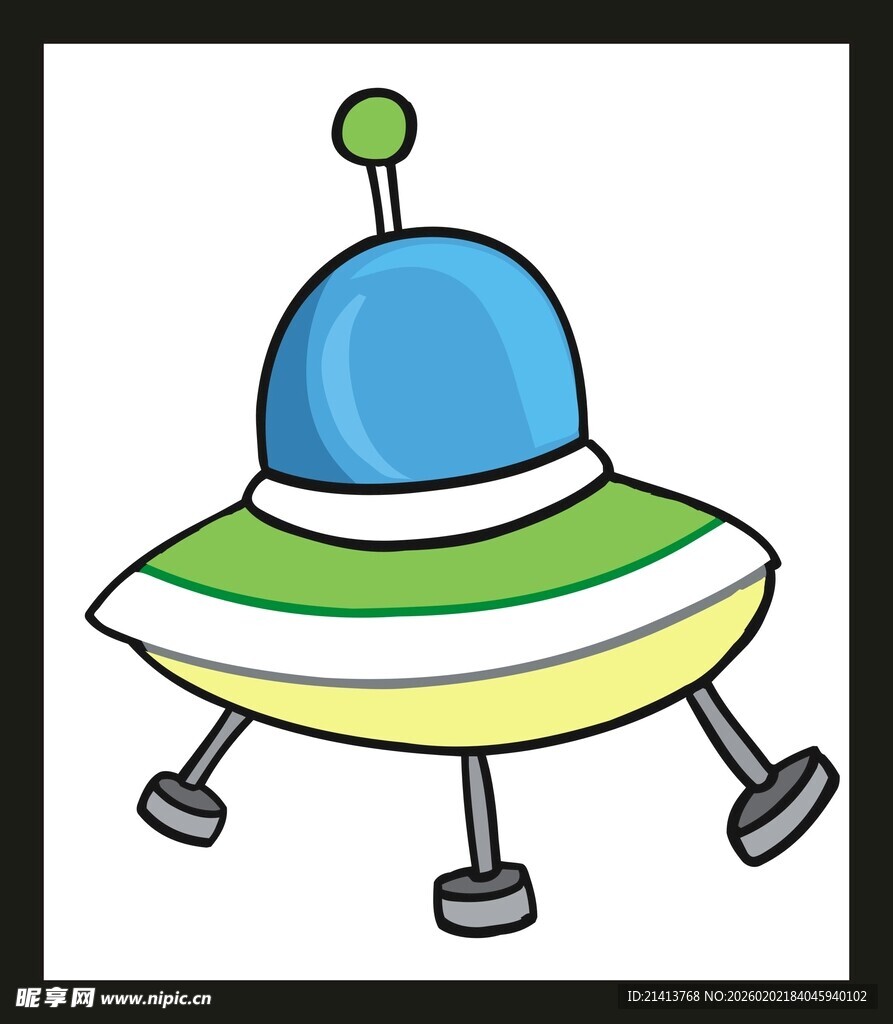 卡通风格的小型飞碟