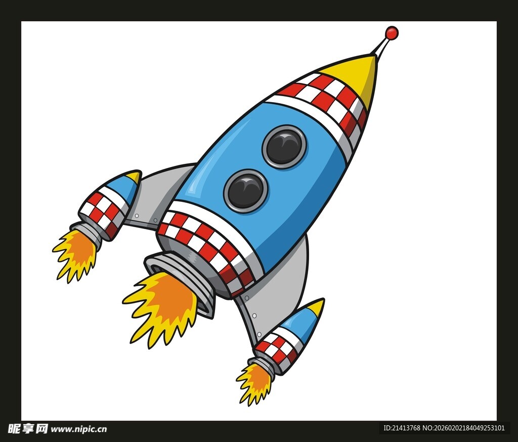 卡通火箭升空图