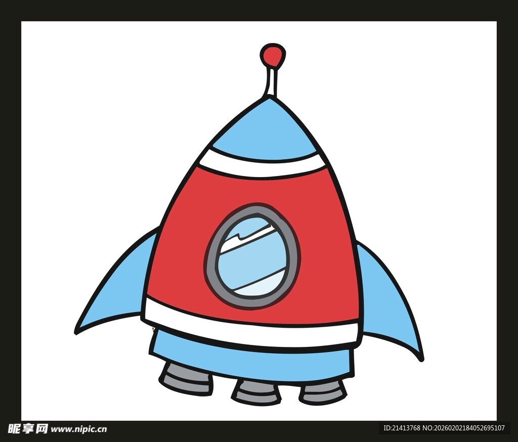 卡通火箭插画