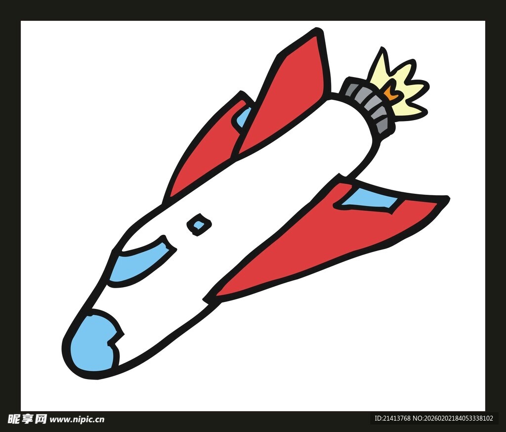 卡通火箭插画