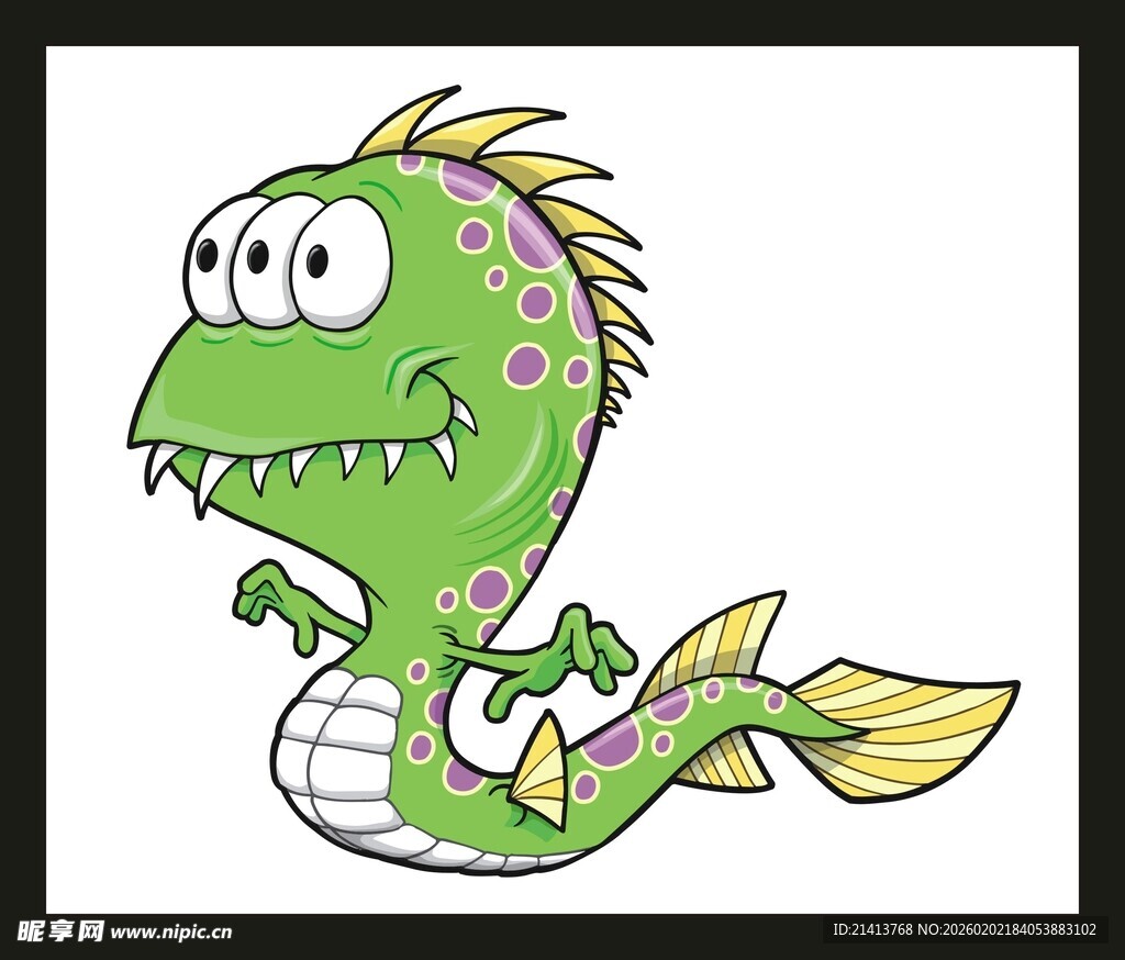 可爱绿色卡通小恐龙