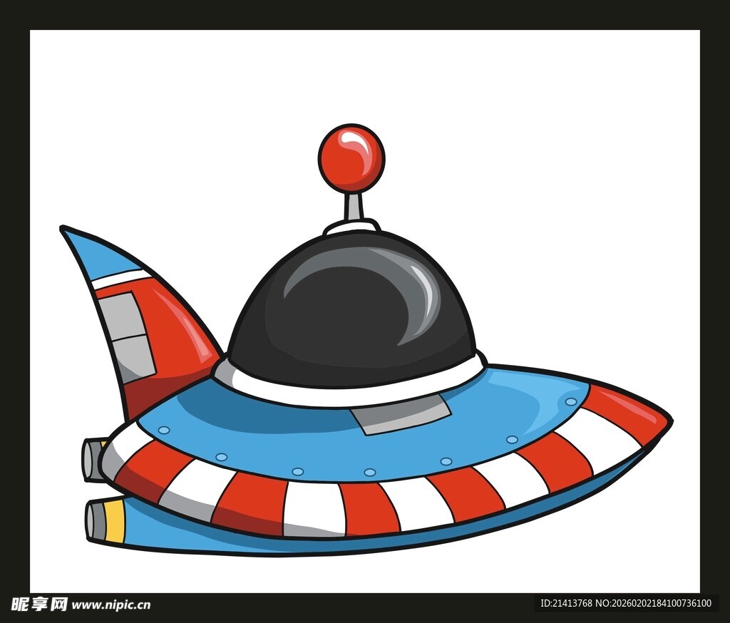 卡通风格的科幻飞碟