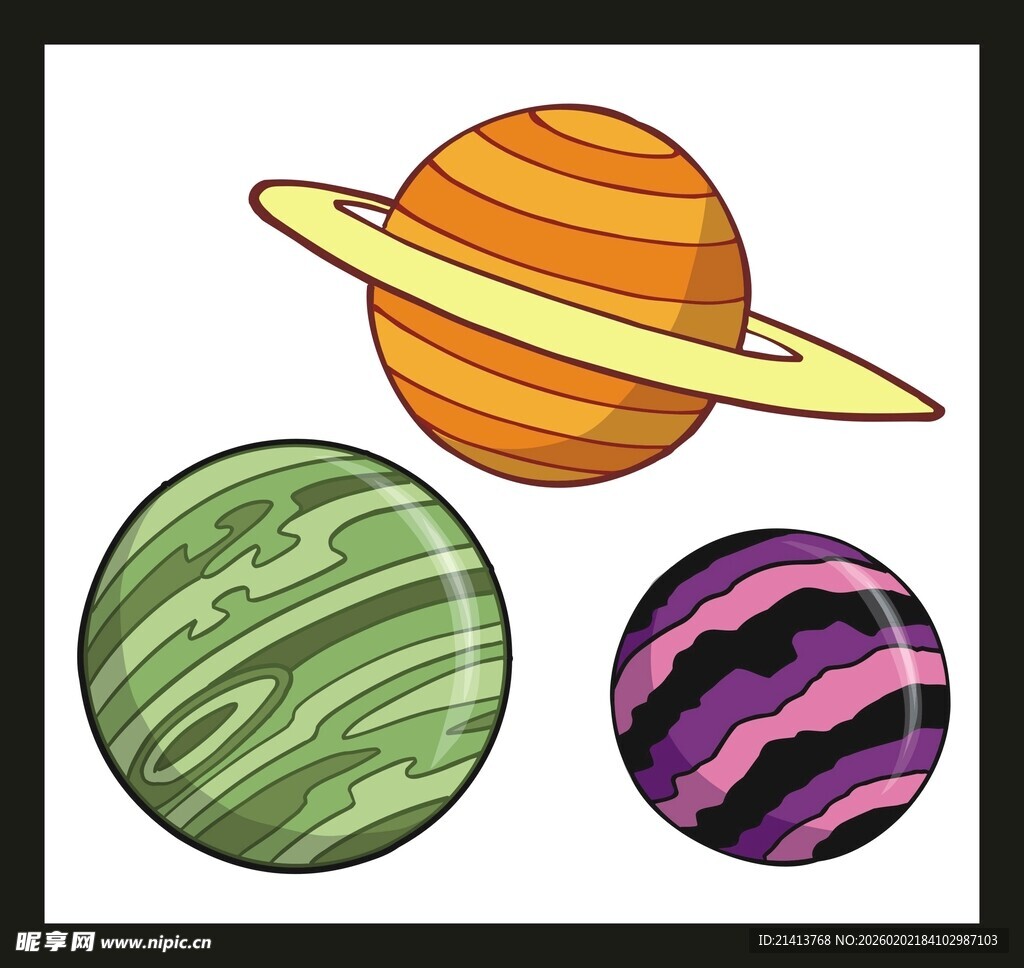 多彩行星插画