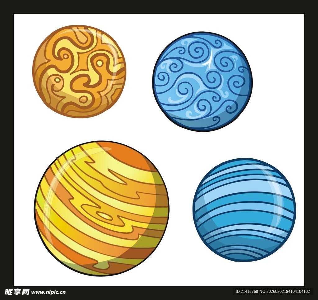 多彩星球插画